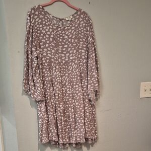 Umgee Women's Tunic - Purple and White Pattern